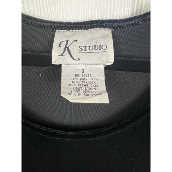 90s Black Velvet Sleeveless Maxi Dress Empire Cut Size 8 Evening Formal Gothic - Picture 2 of 6